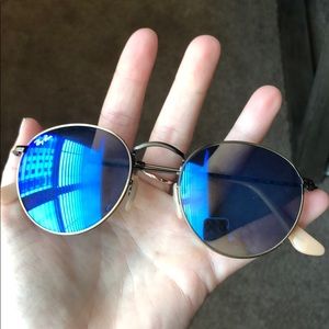 Rayban round blue tint sunglasses